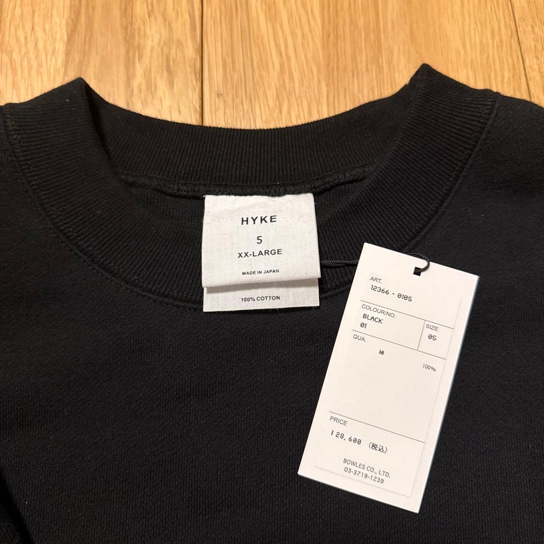 HYKE スウェット　黒　トレーナー　新品　タグ付き　5 XXL