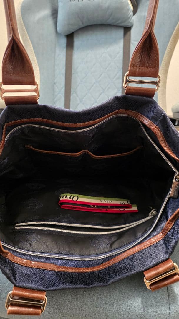 Orobianco トートバッグ ネイビー/ブラウン