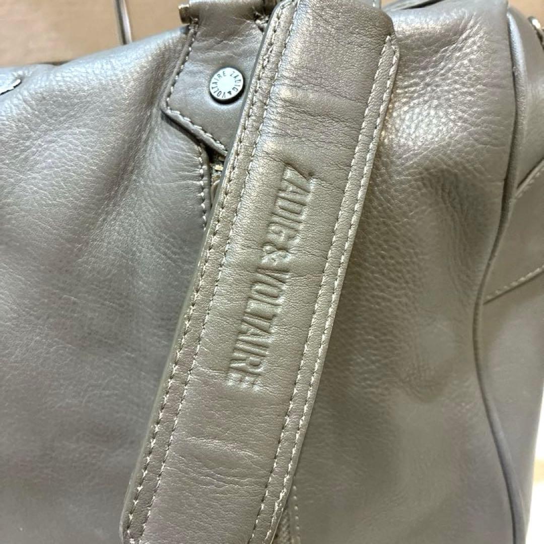 【美品】ZADIG&VOLTAIRE レザー　ボストンバッグ　2way グレー