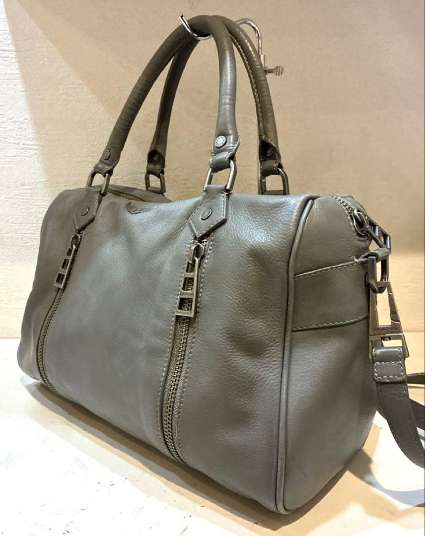 【美品】ZADIG&VOLTAIRE レザー　ボストンバッグ　2way グレー