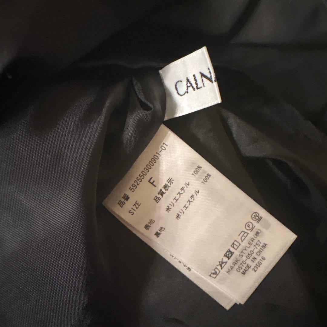 CALNAMUR ミニフリルノースリーブワンピース 黒 藤田ニコル