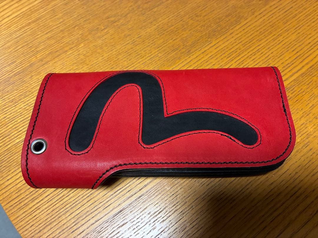 希少★EVISU レザー長財布 レッド　激レア