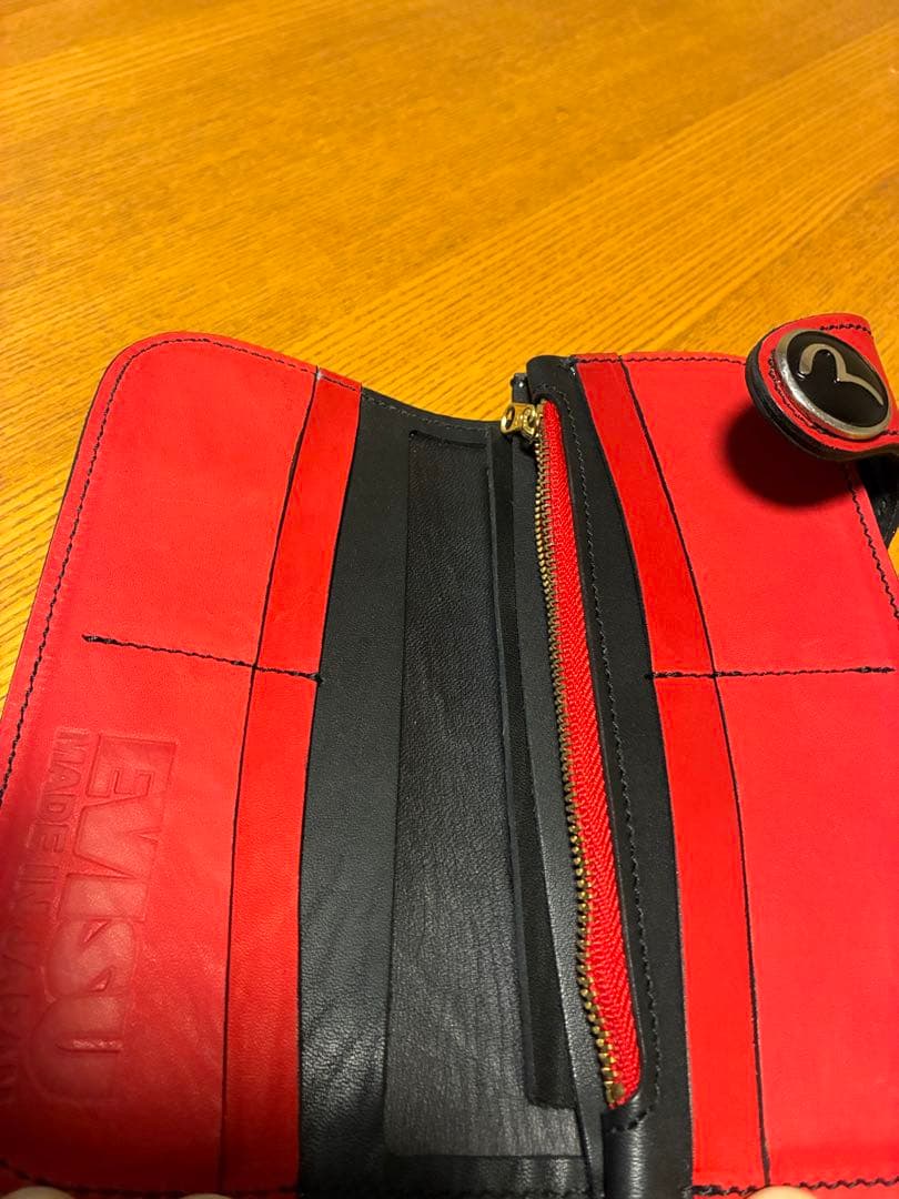 希少★EVISU レザー長財布 レッド　激レア