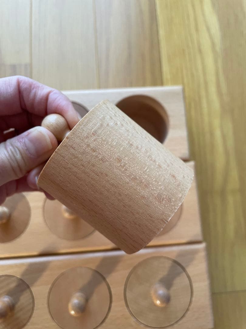 モンテッソーリ教具 円柱さし （大）4本セット モンテママ