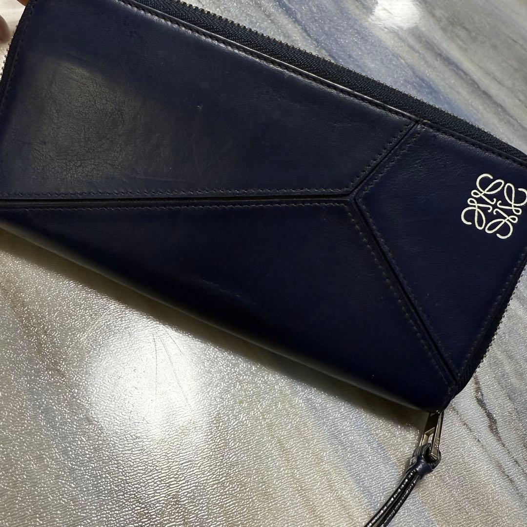 ロエベ LOEWE パズル 長財布 ネイビー