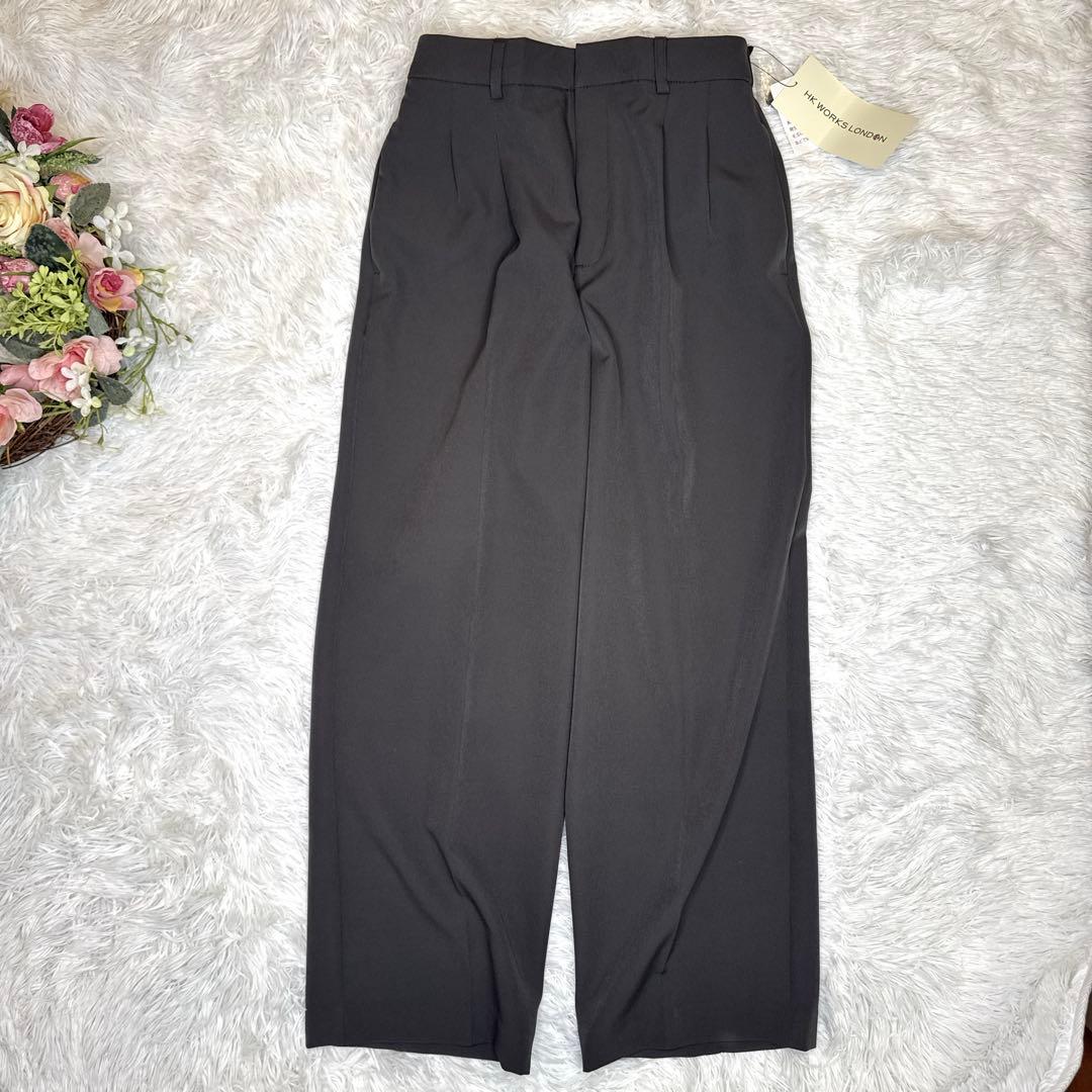 【極美品・未使用】HK WORKS LONDON パンツスーツ ノーカラー L