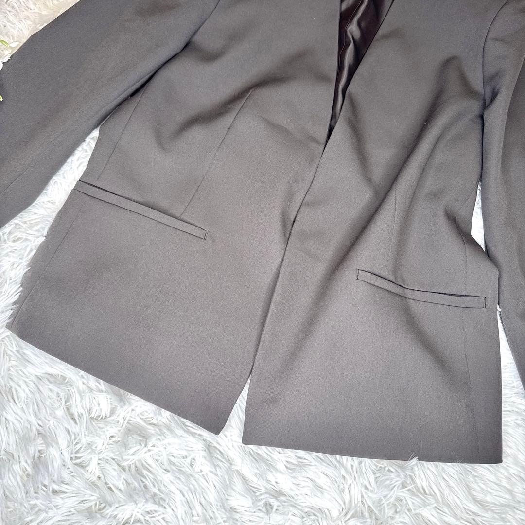 【極美品・未使用】HK WORKS LONDON パンツスーツ ノーカラー L