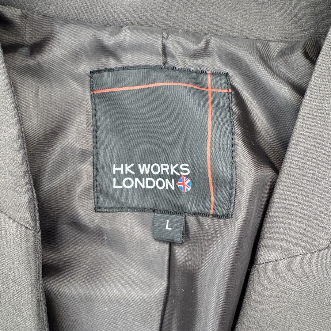 【極美品・未使用】HK WORKS LONDON パンツスーツ ノーカラー L