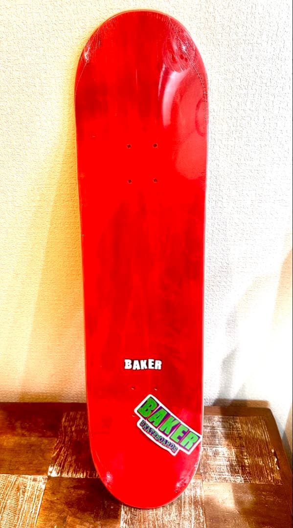 【新品】BAKER スケートボードデッキ ヒョウ柄 赤