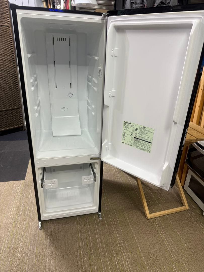【洗浄消毒作業済】TOSHIBA 171L 冷凍冷蔵庫 GR-M17BS(K)