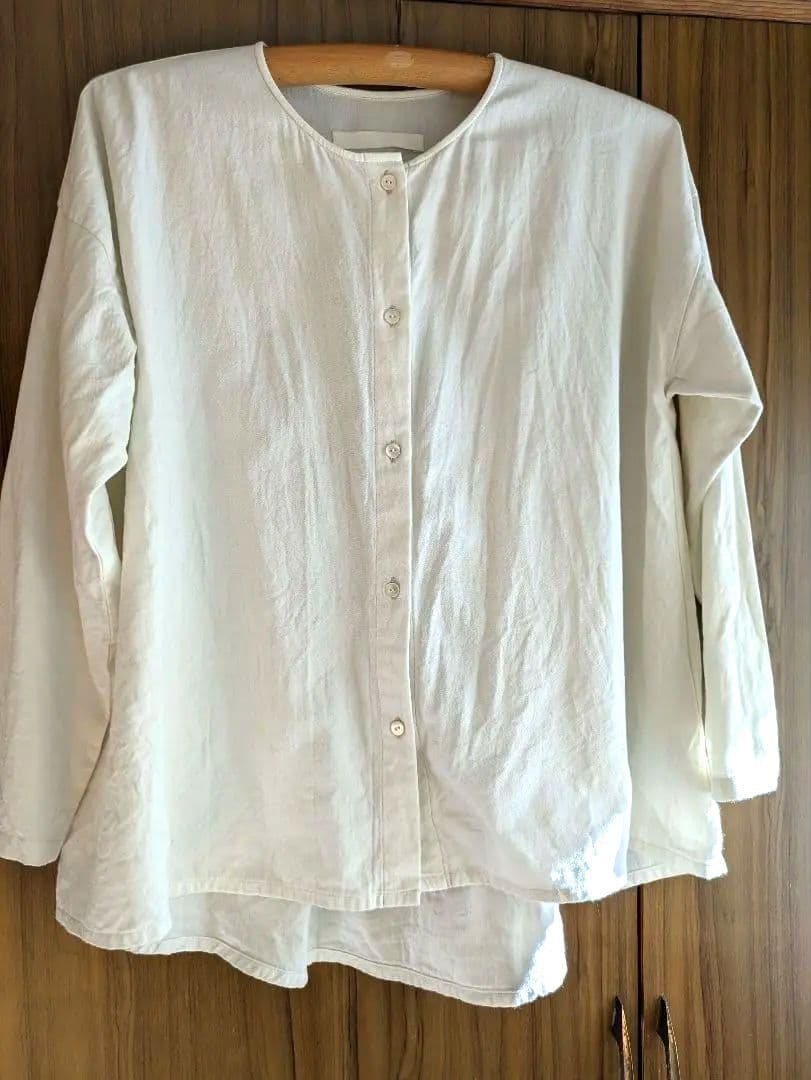 2025年 evam evaコットン　ウールノーカラーシャツ　24,200円