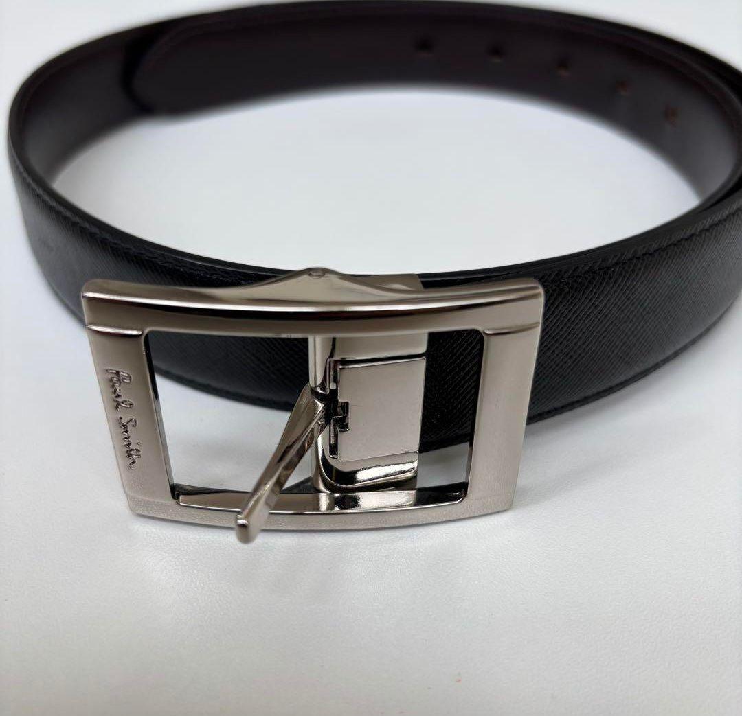 極美品　ポールスミス レザーベルト ブラックブラウン リバーシブル
