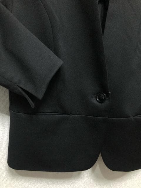 新品☆15号L黒系無地セミワイドパンツスーツお仕事フォーマル☆r282