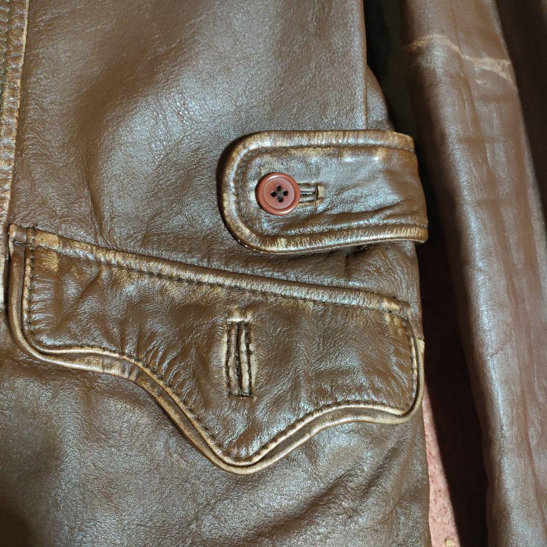 レアSchottボア襟現行タグ フリンジジャケットダメージ加工、交換可