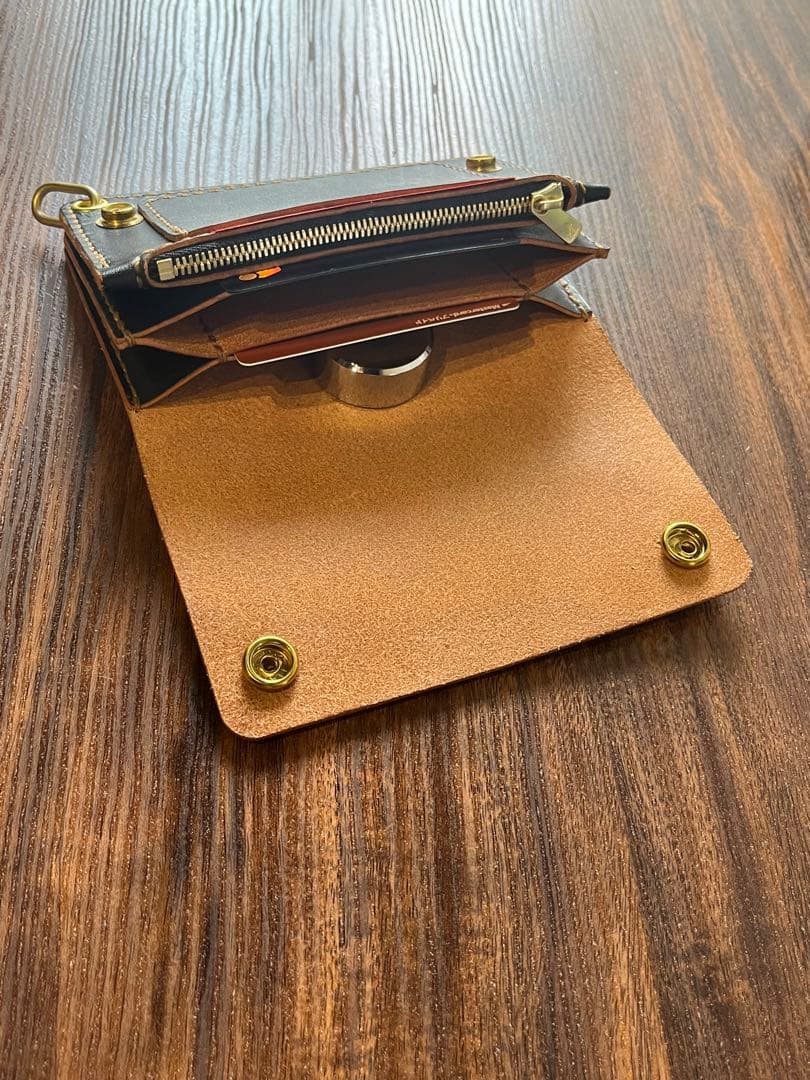 茶芯　トラッカーウォレット　栃木レザー 002