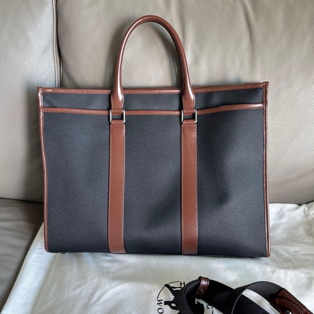 【美品】ハンティングワールド 【7831ビジネスバック】 ブラック&ブラウン