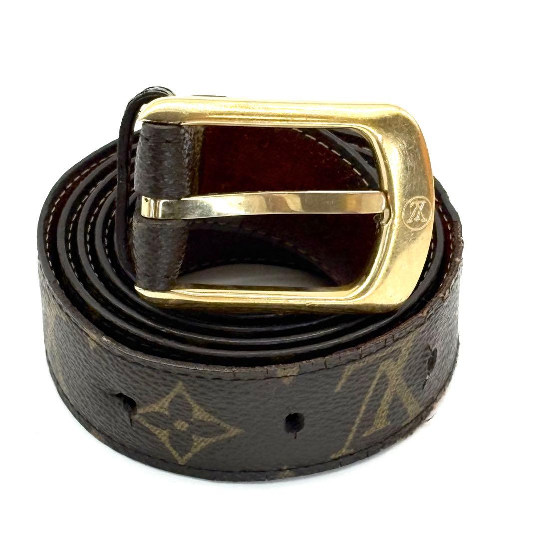 VUITTON　ベルト　モノグラム　サンチュール　レザー　PVC　ゴールド