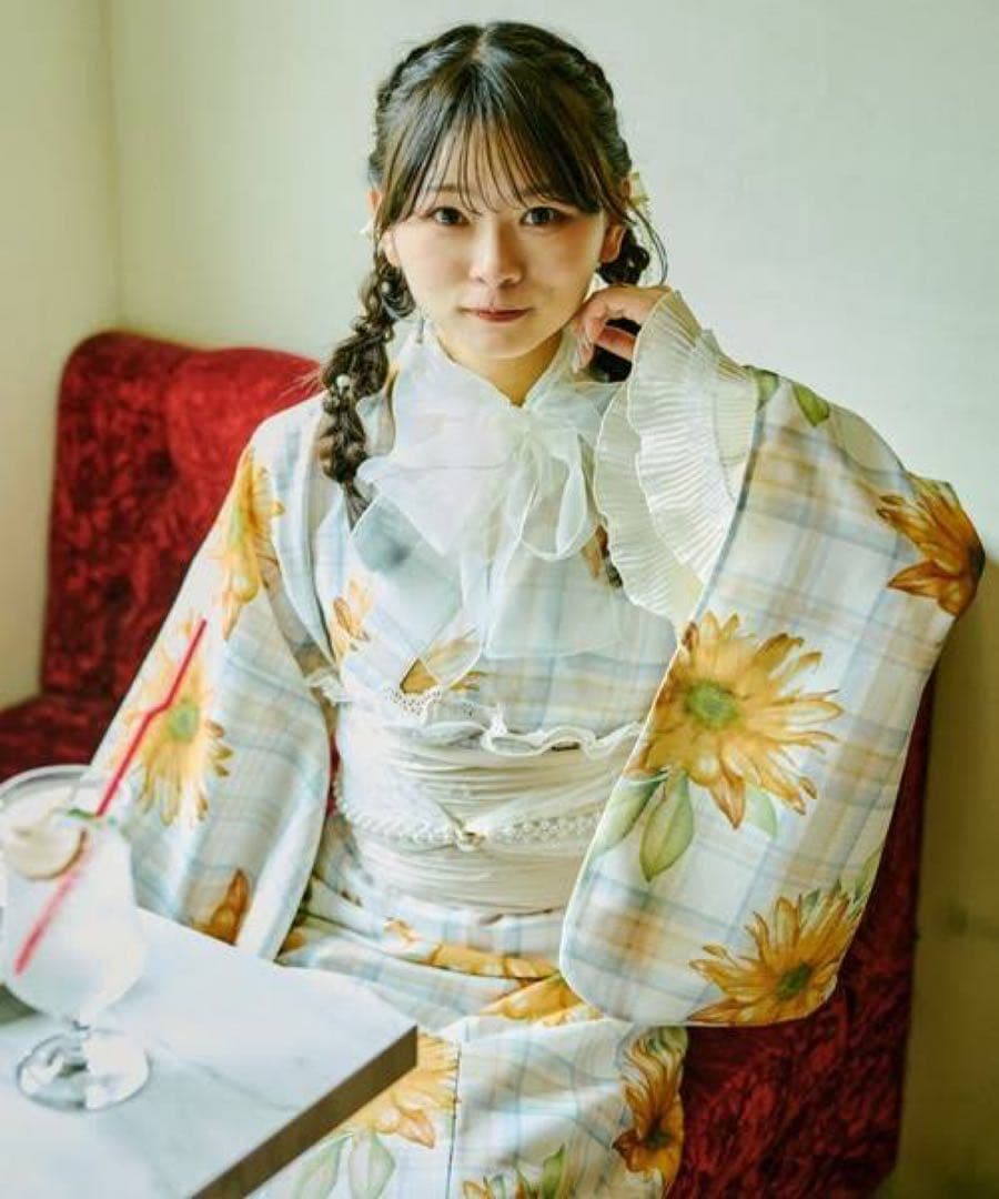 【クティールとレトロ】2WAY 浴衣セット ひまわり