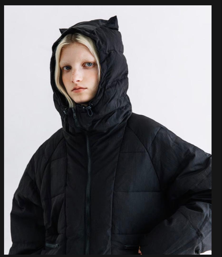 【撥水】猫耳ダウンジャケット【WCJ-JF-070BLK】