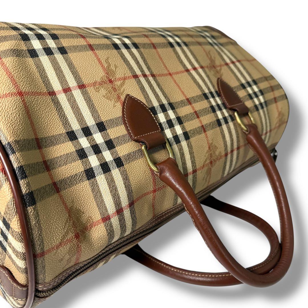 バーバリー　ボストンバッグ　ノバチェック　シャドーホース　レザー　大容量 旅行