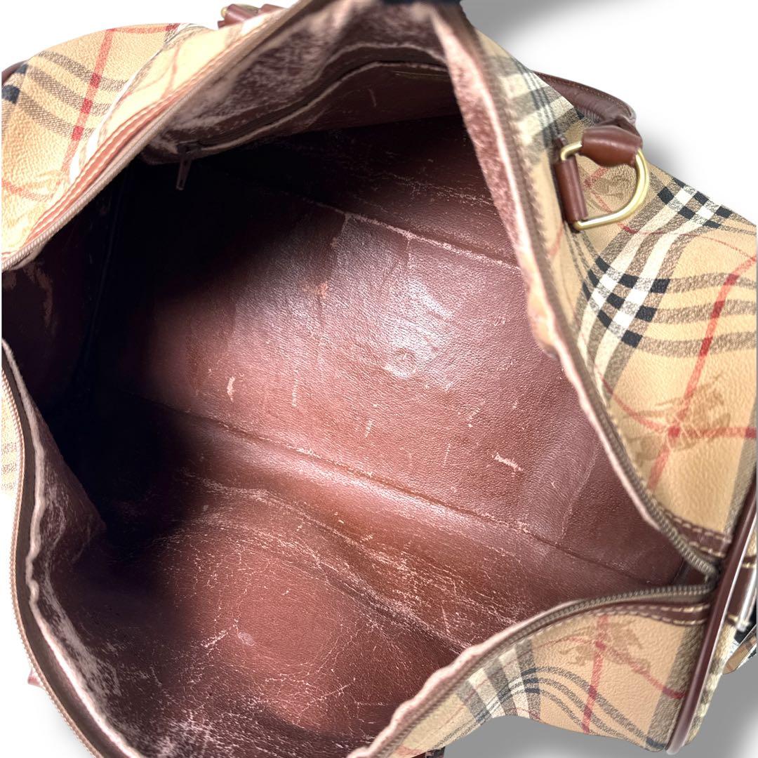バーバリー　ボストンバッグ　ノバチェック　シャドーホース　レザー　大容量 旅行