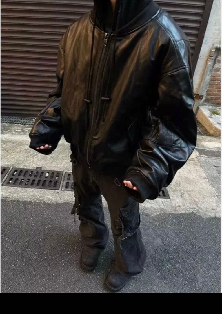 y2k ENTIRE STUDIOS moto 似bomber jacket短丈