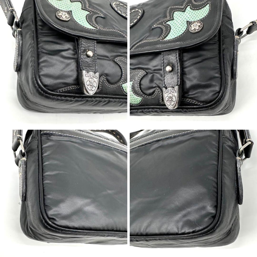 希少✨ハンティングワールド　ショルダーバッグ　コンチョ　バチューサー　リザード