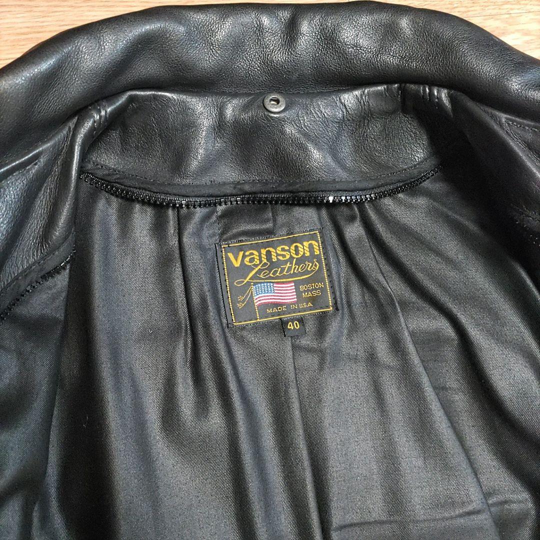 【40サイズ】VANSON シングルライダース　レザージャケット