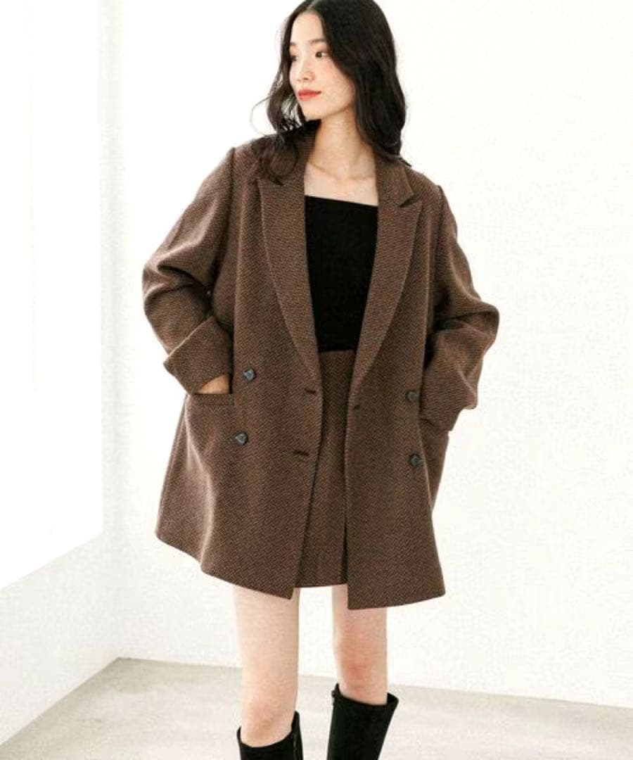 Heather Winter Big Jacket ブラウン