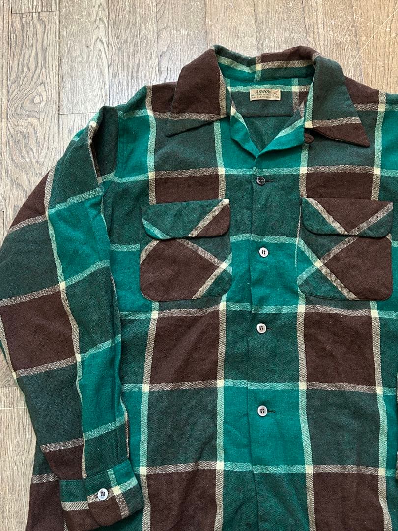 ARROW 開襟ウールシャツ