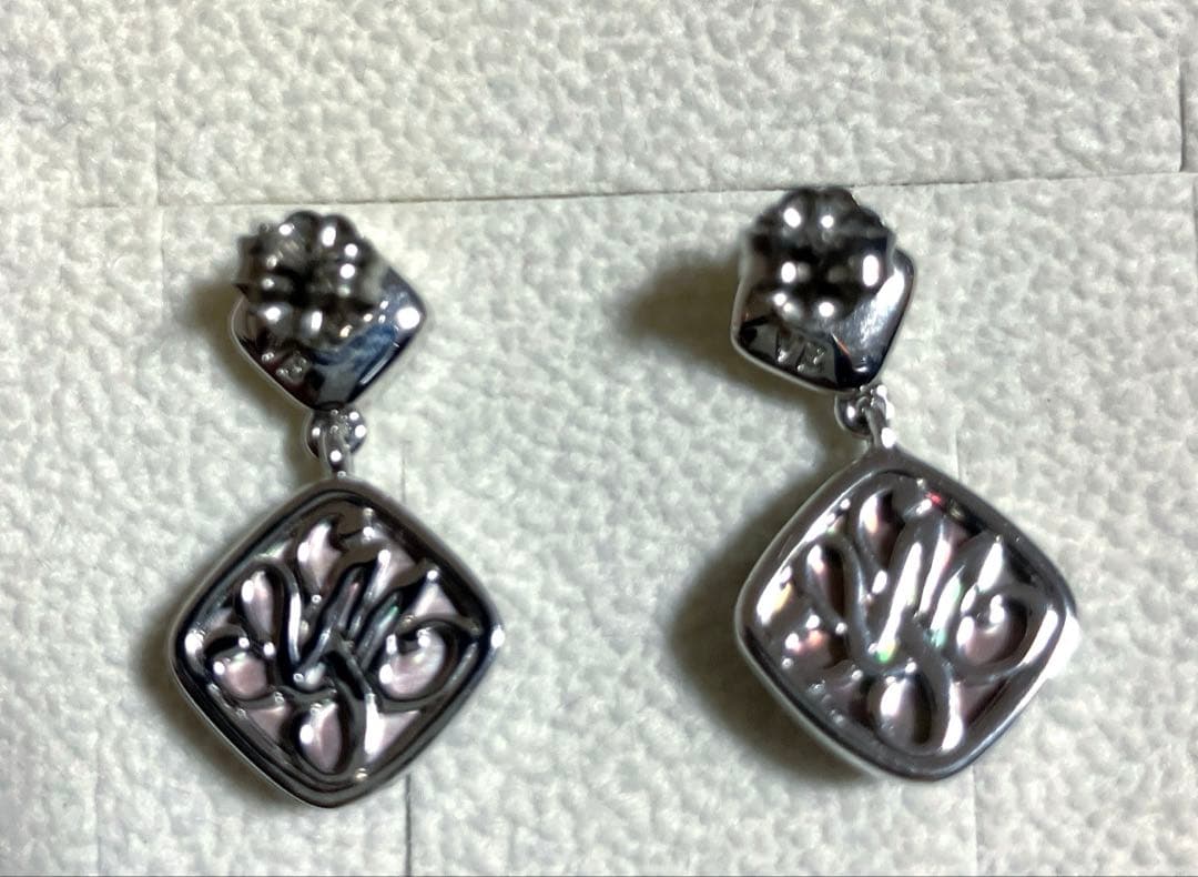 保証書有り ヴァンドームブティック　シェル カラーストーン ピアス　黒蝶貝