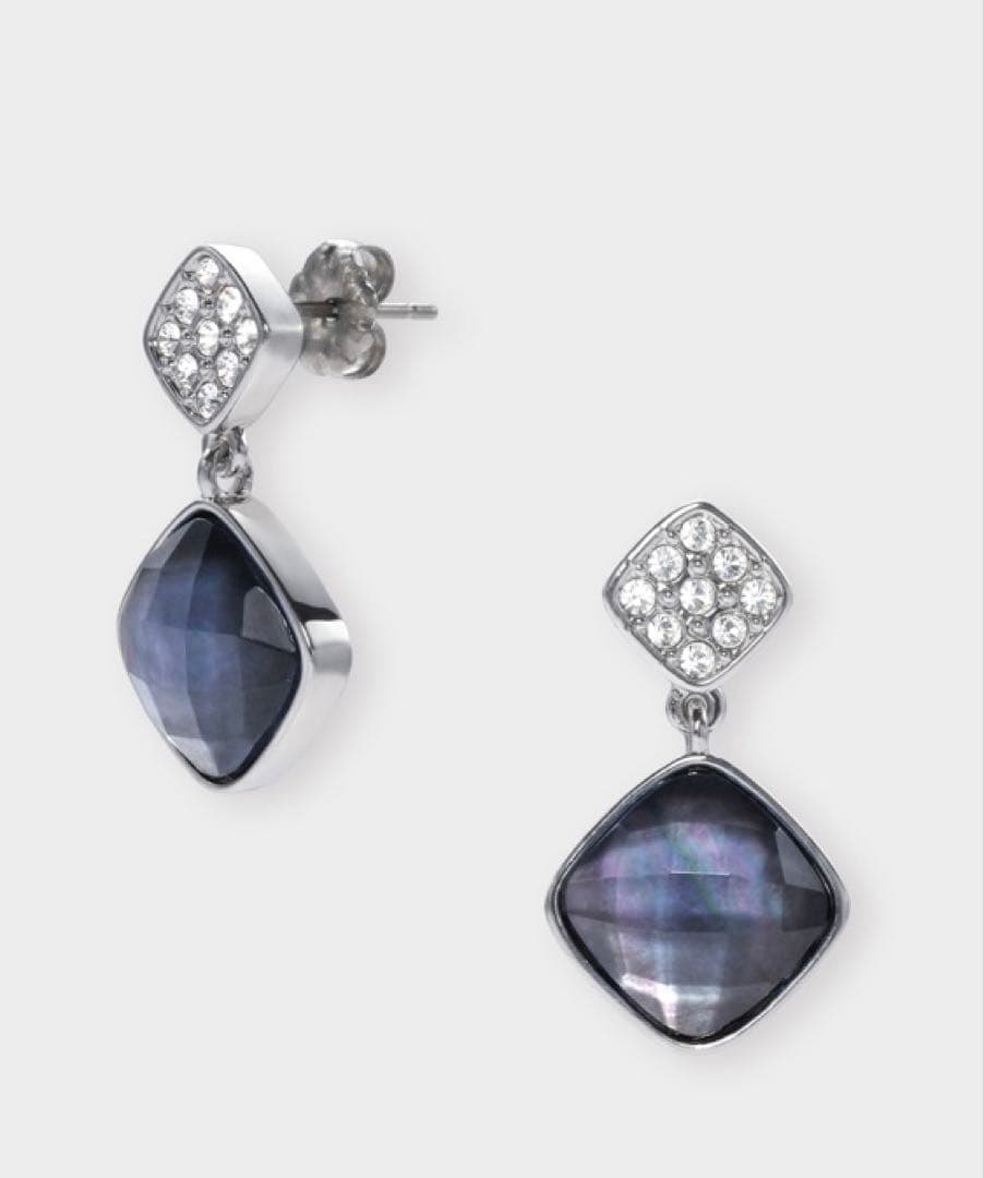 保証書有り ヴァンドームブティック　シェル カラーストーン ピアス　黒蝶貝