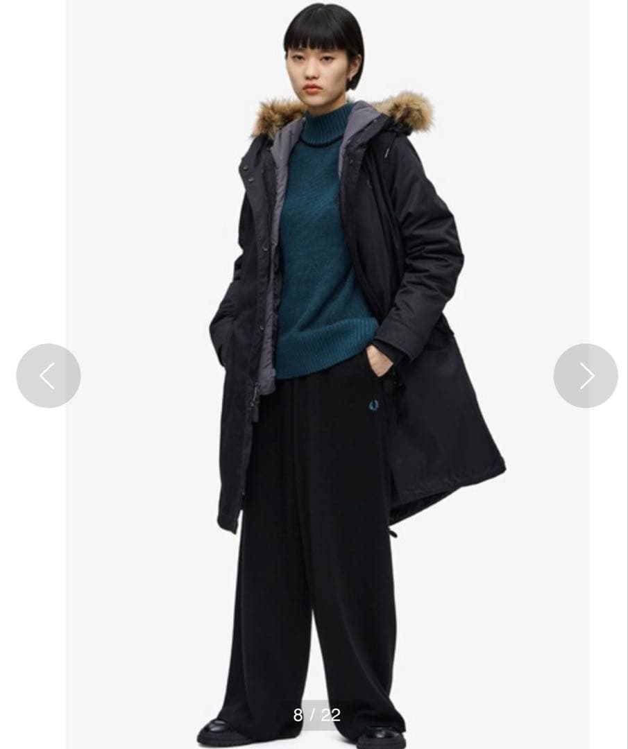 【破格】フレッドペリー　モッズコート　ブラック　M