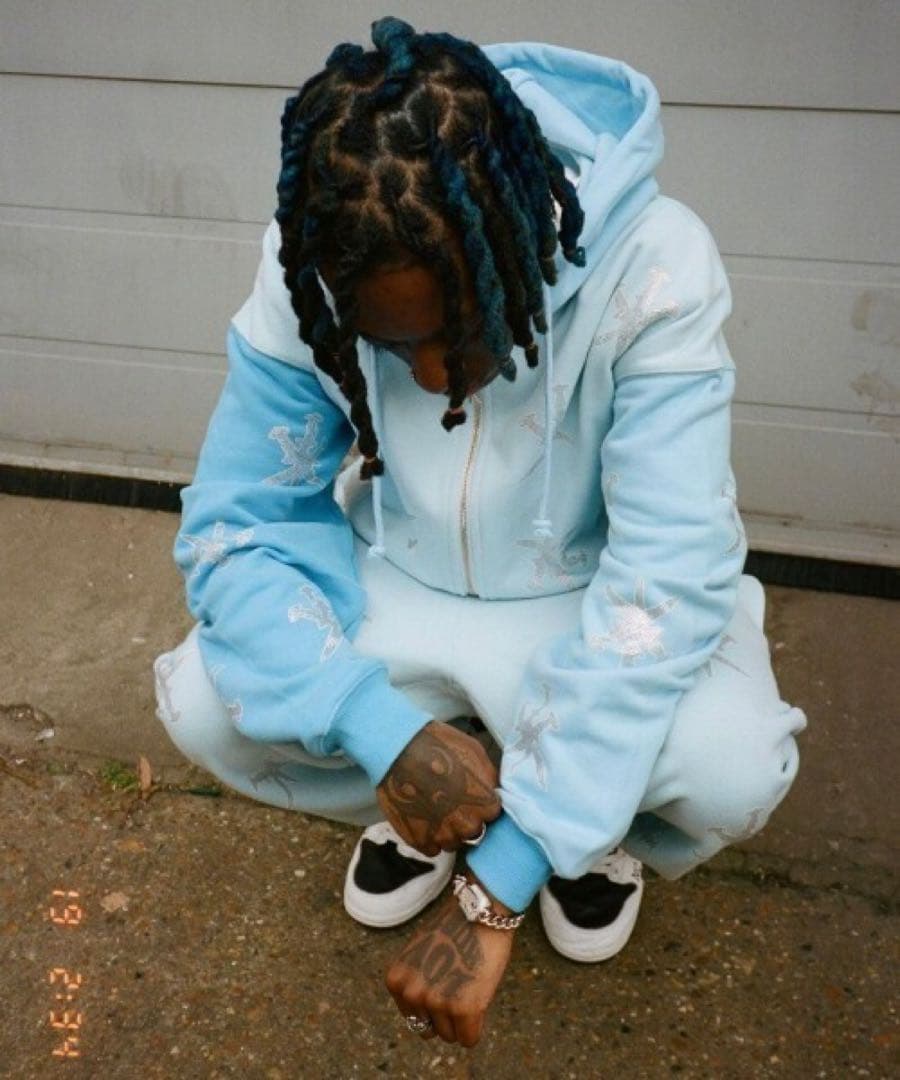 UNKNOWN LONDON 水色 青 パーカーセットアップ