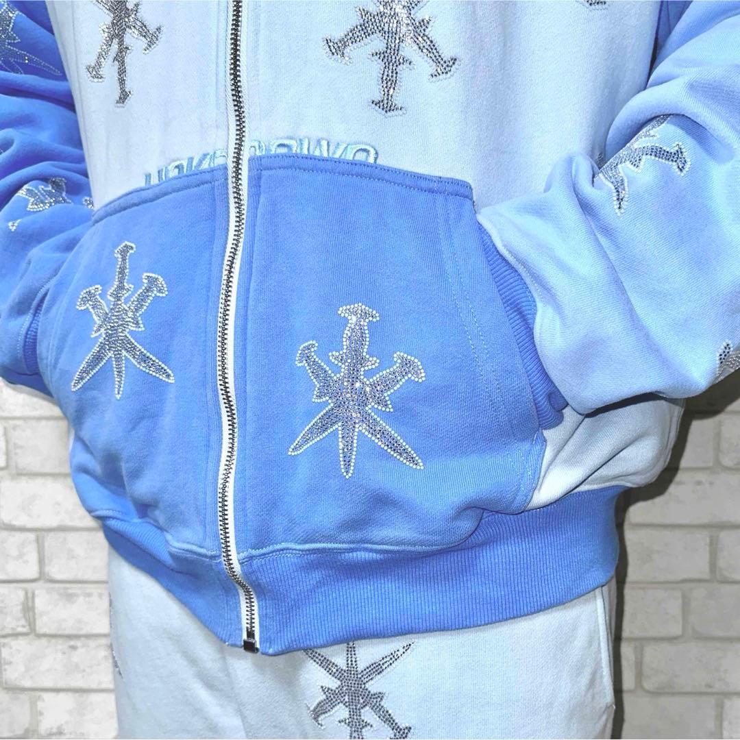 UNKNOWN LONDON 水色 青 パーカーセットアップ