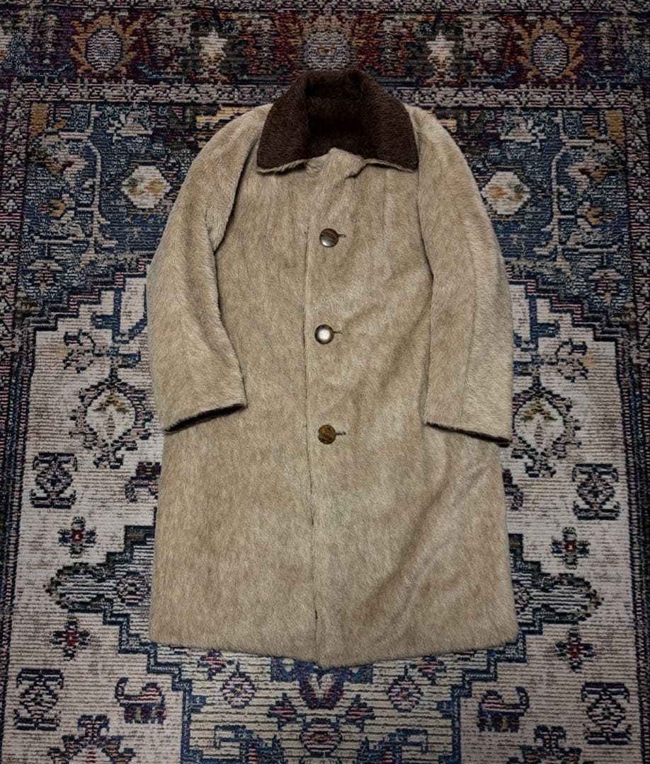 60s Lama far wool reversible coat ウール