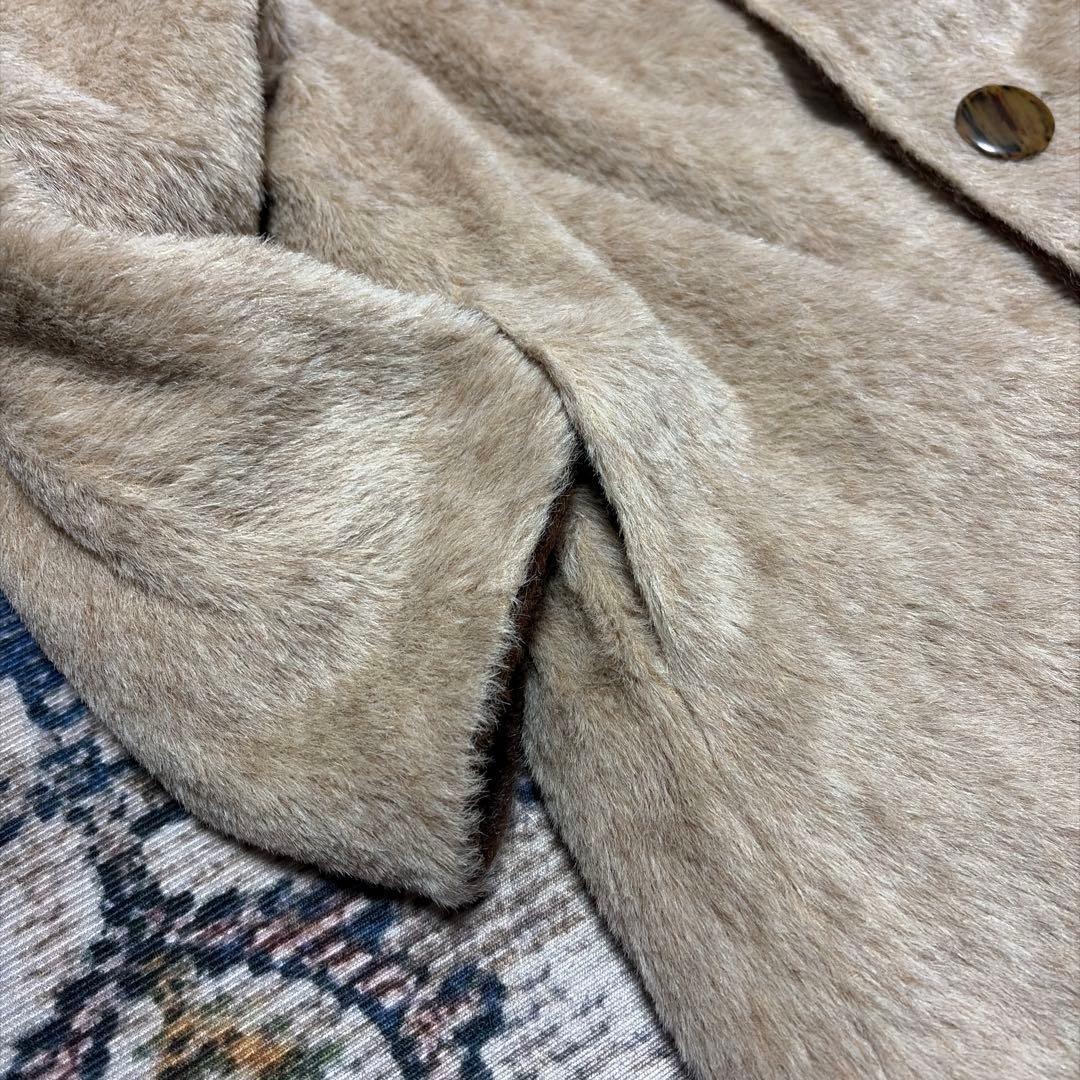 60s Lama far wool reversible coat ウール