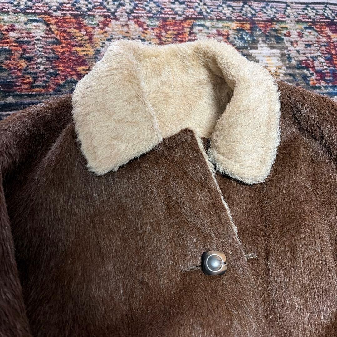 60s Lama far wool reversible coat ウール