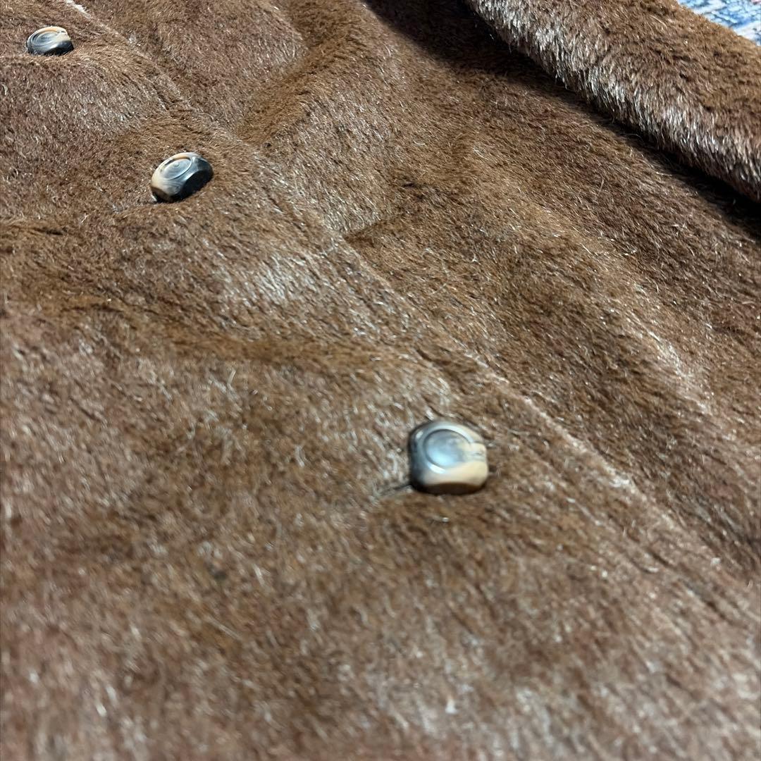 60s Lama far wool reversible coat ウール