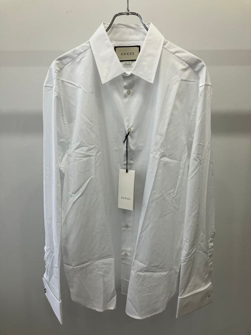 GUCCI コットンホワイト長袖シャツ