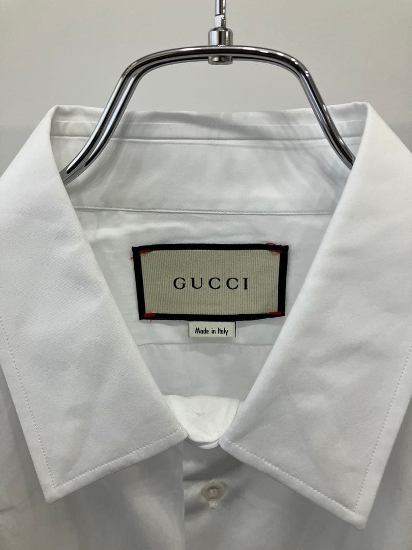 GUCCI コットンホワイト長袖シャツ