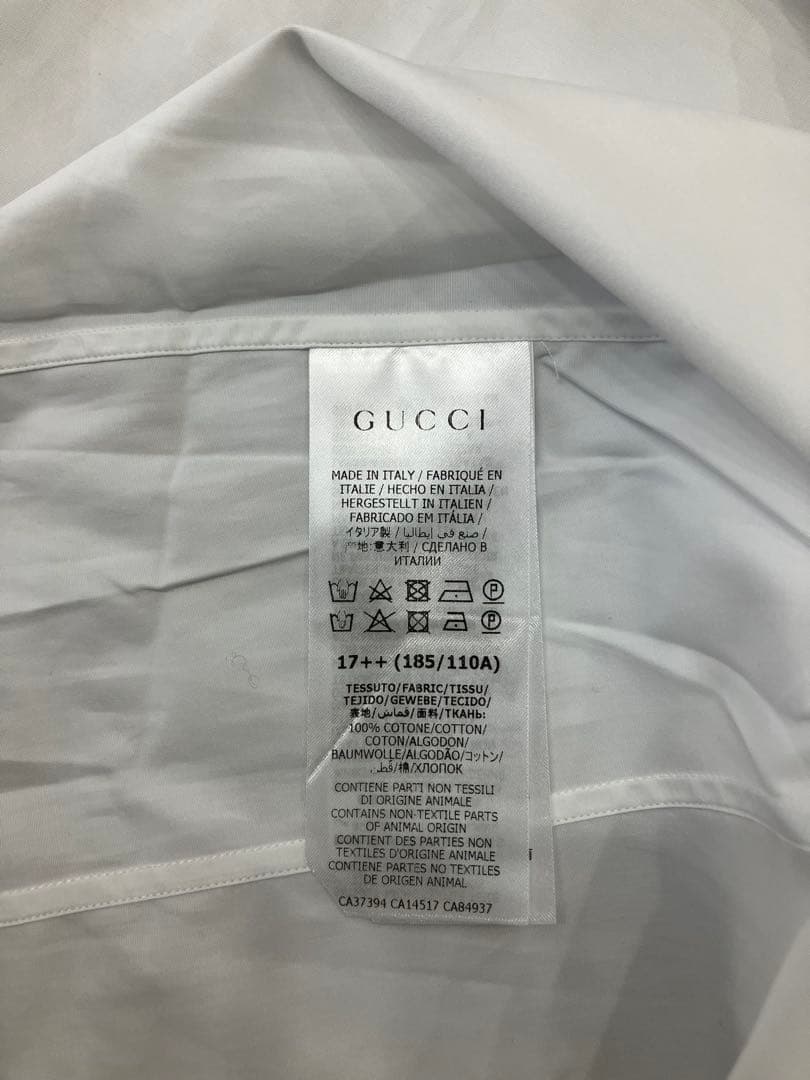 GUCCI コットンホワイト長袖シャツ