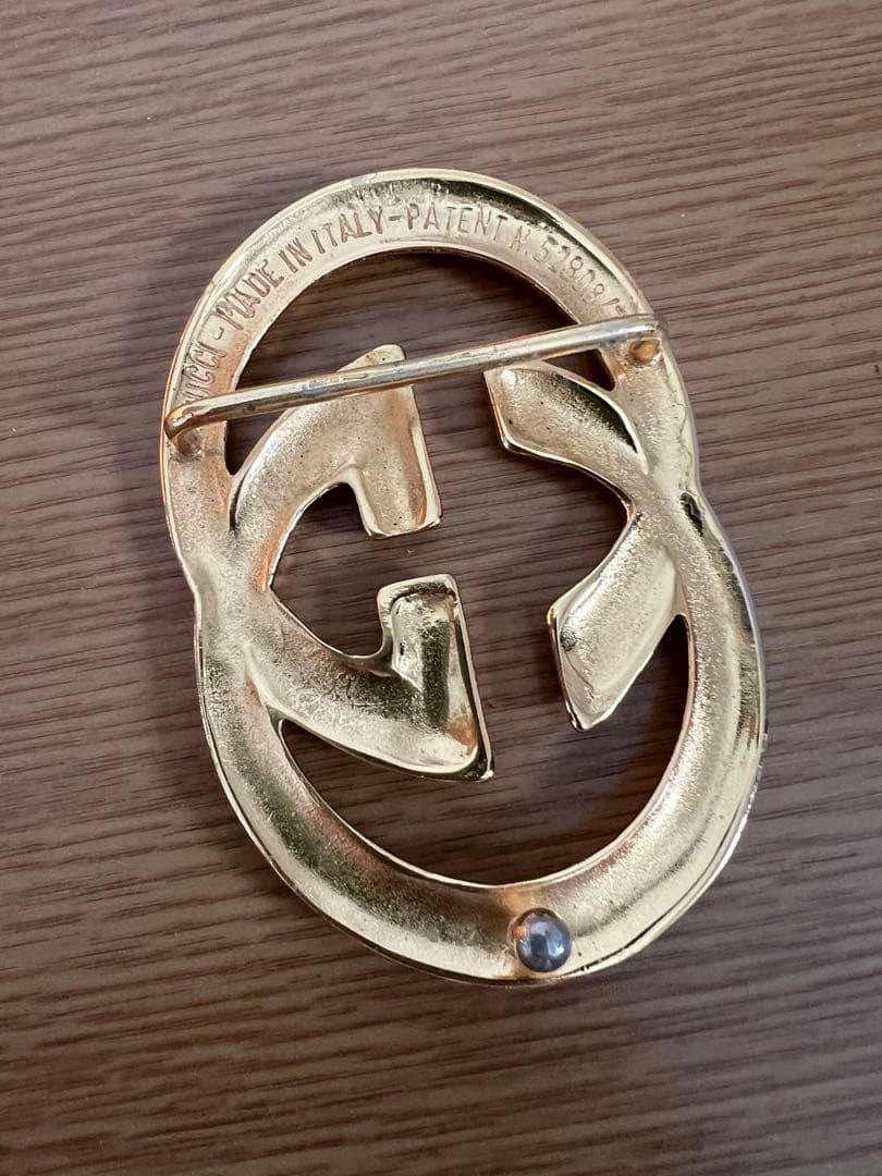 GUCCI ダブルGバックル ブラックレザー ベルト　ビンテージ