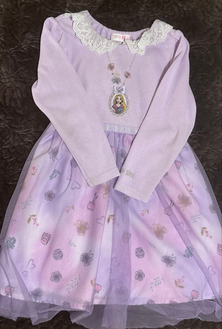 メゾピアノ長袖ワンピース 110 2枚　 保温レギンスチャコール1枚　週末セール