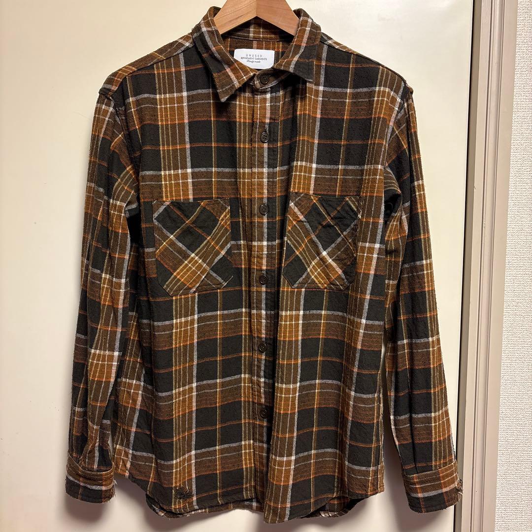 トップス unused us2285 damaged check shirt