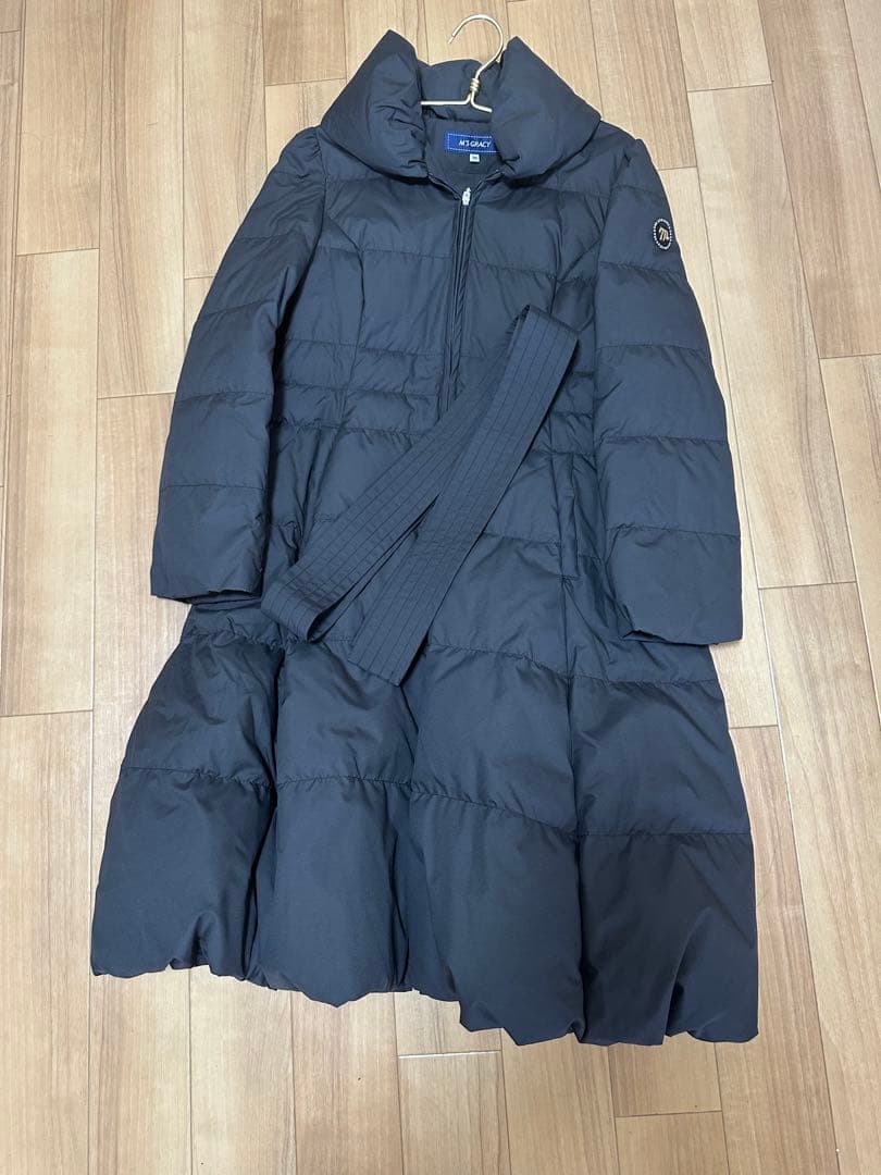 【極美品】エムズグレイシー ベルト ダウンジャケット コート ブラック 36