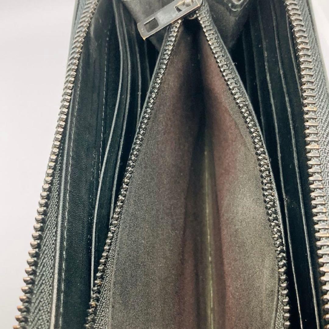 ★美品★メゾンマルジェラ 長財布 ブラックレザー L字ラウンドジップ　箱付