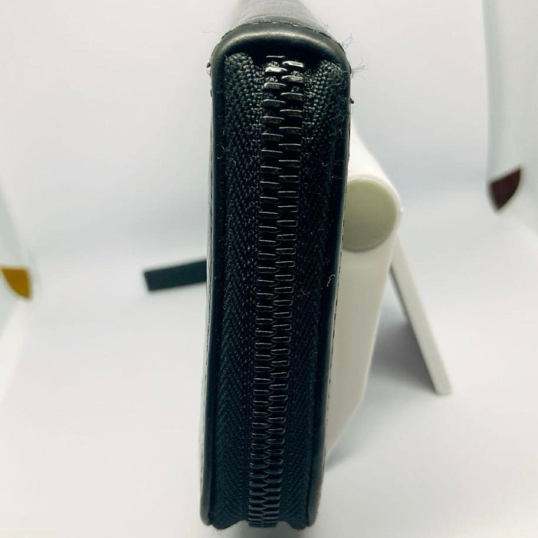 ★美品★メゾンマルジェラ 長財布 ブラックレザー L字ラウンドジップ　箱付