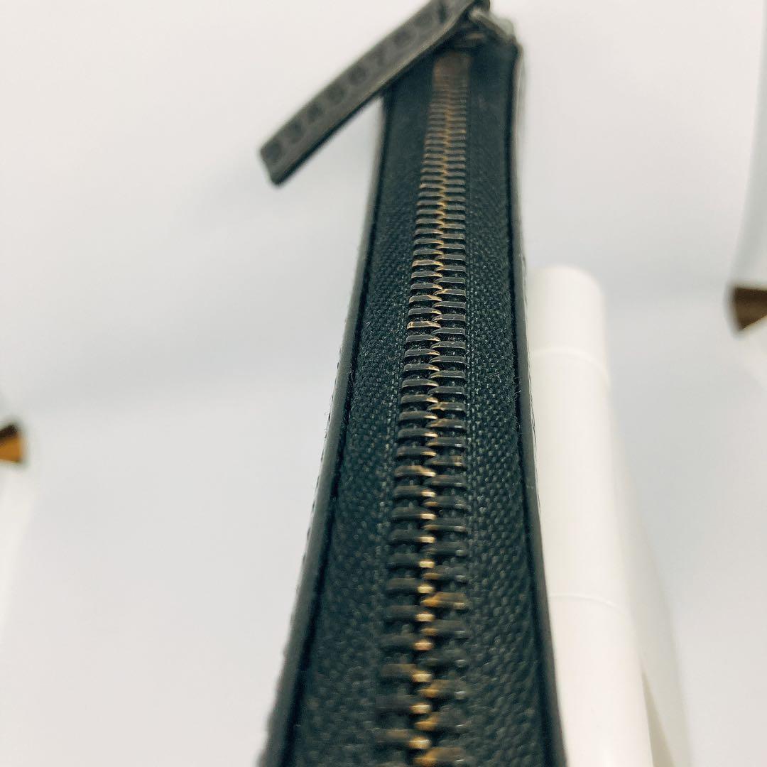 ★美品★メゾンマルジェラ 長財布 ブラックレザー L字ラウンドジップ　箱付