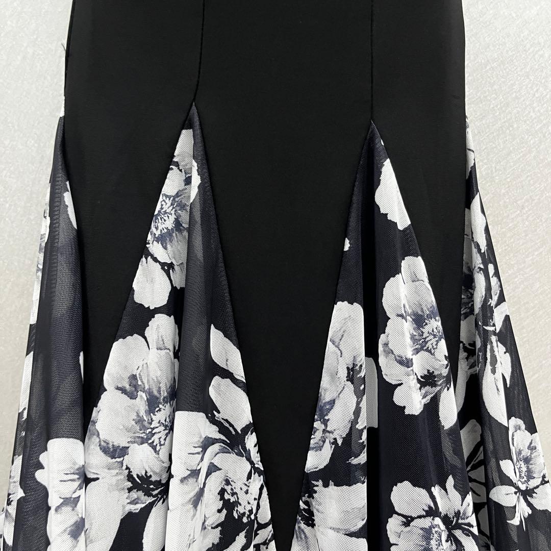 新品 社交ダンス セットアップ モノトーン花柄